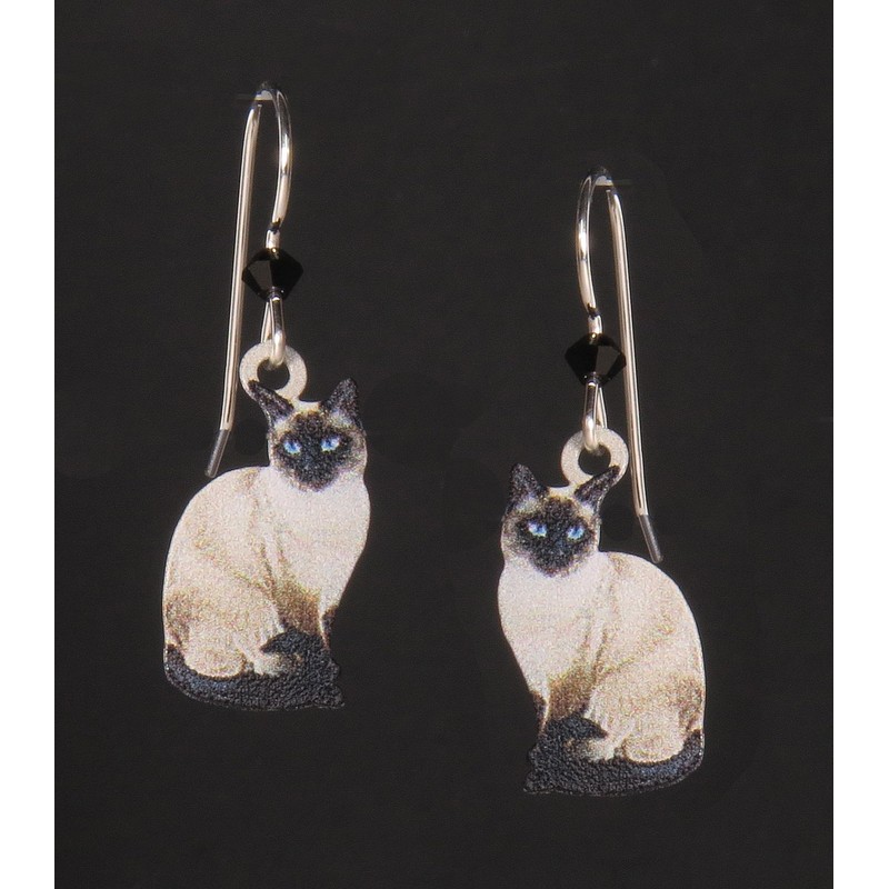 Sienna Sky Earrings: Siamese Cats