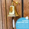 Traditional Brass Wall-Mounted Door Bell, 17cm Nautical Ship Bell Ringer