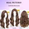 Brown Highlight Lace Front Wig 24 Inch Long Wavy Synthetic