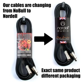 No Bull Nordell Music Gear' Premium XLR Cable (Yellow, 10m): Achieve a Clearer Audio Signal with Balanced Male to Female Microphone Lead, plus Cable Tie