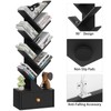 SHEEPAM 8 Tier Tree Bookshelf with Drawer, Free Standing Wood