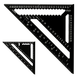 VIDETOL Pack of 2 Carpenter's Squares, 30 cm (12 Inches) and 18 cm (7 Inches) Aluminium Alloy Carpenter's Square, Black Carpenter's Square for Angle Measurement, Decoration Design and DIY