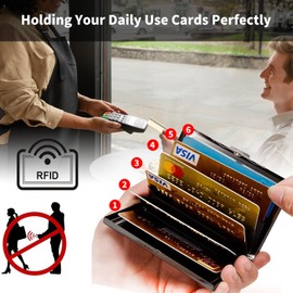 BREIDMKFM Metal Wallet,Credit Card Holder for Women Men,Thin Slim Mini Aluminum Wallet RFID Blocking Card Holder Hard Card Case Small Business Card Holder ID Case Travel Wallet,Pink Tree Moon