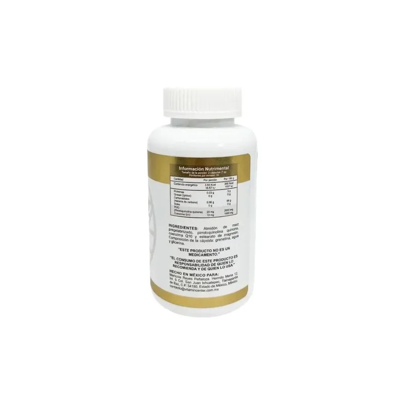 Pqq Pirroloquinolina Quinona Coenzima Q10 60 Capsulas Sin Sabor