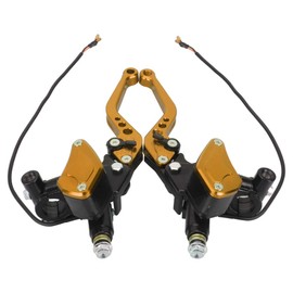 LKV Motorcycle Brake Clutch Pump Lever with Dual Hydraulic Master Cylinder Reservoir Set 7/8" 22mm Piston Universal CNC Compatible with Honda Yamaha Kawasaki Suzuki from 50CC to 300CC