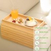 GEHE Sofa Arm Tray Bamboo Sofa Tray Table for Couch,