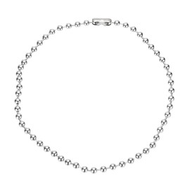 PATIKIL Silver-tone Beaded Chain Necklace, Titanium Steel 8mm Bead Ball Chain Necklace Y2K Punk Necklace for Women and Men Jewelry Gift, 23.62 Inch Length