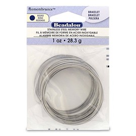 JewelrySupply Round Bracelet Memory Wire Bright Stainless Steel 1oz.