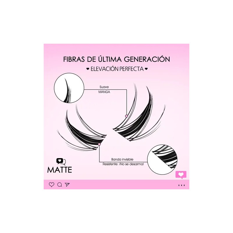 Wosheer Kit De Extensiones Pestañas 8-18mm Pestañas (matte)