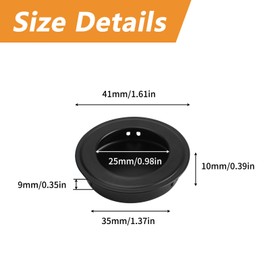 MOROBOR Black Round Recessed Handle,8pcs Stainless Steel Door Finger Pulls Hidden Recessed Cup Door Handle for Closet, Cabinet, Drawer, Dresser