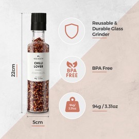 Silk Route Spice Company Refillable Glass Mill Chilli Lovers 94 g