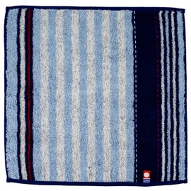 Nishio IBT-505-01 Imabari Towel Certified Hand Towel, Men's, Made in Japan, 100% Cotton, 9.8 inches (25 cm), Double-Sided Pile, Water Absorbent, Striped, Vertical Stripe Pattern, Men's Imabari Towel