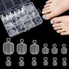 TOMICCA Pack of 120 Transparent False Toenails Kit, 12 Sizes