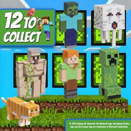 Mine Craft - Juego de 6 gomas de borrar 3D, juego de coleccionista de lujo, 12 personajes icónicos para coleccionar, poseer toda la serie