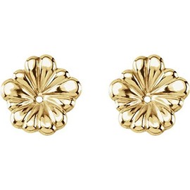 14K Yellow Gold Floral-Inspired Earring Jackets Floral-Inspired Earring Jackets
