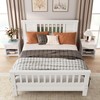 soges Full Bed with Headboard, Solid Wood Platform Bed for