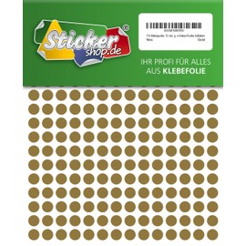 714 Klebepunkte, 10 mm, gold, aus PVC Folie, wetterfest, Markierungspunkte Kreise Punkte Aufkleber