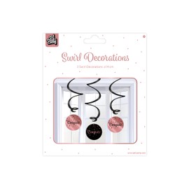 PD-Party 7024113 Swirls Decoration, Pink/Black