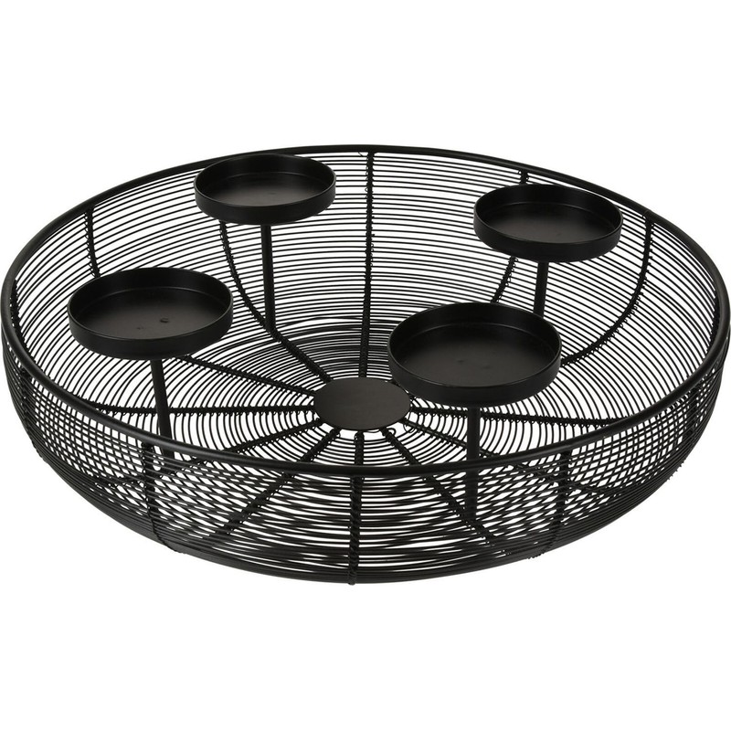 H & S Collection Advent Wreath Metal Bowl Diameter 36