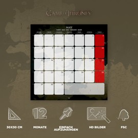 Grupo Erik Wandkalender 2023, Game of Thrones Jahreskalender 2023, Wandkalender mit Geschenk Poster, Kalender zum Aufhängen, offizielle Lizenz, FSC zertifiziert