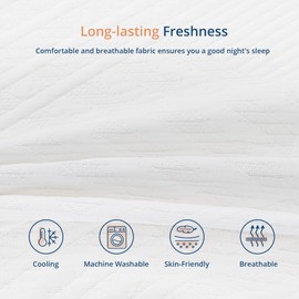 EGOHOME Twin Mattress for Kids Adults Single Bed, 8 Inch Green Tea Gel Cooling Memory Foam Bunk Bed Mattress in a Box, Made in USA CertiPUR-US Certified, Medium Firm Trundle, White