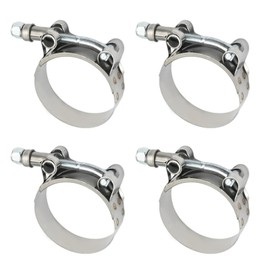LIDSCURA 4Pcs T Bolt Hose Clamp, Adjustable Hose Clamps, Stainless Steel Turbo Intake Intercooler Hose Clamp for Tube Automotive Radiator lntercooler (1.5 inch Hose Clamp 46-52MM)