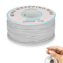 1Roll Electric Cable, 30AWG 0.25mm Wire Wound Cable with a Copper Wire, Core Diameter, Better Heat Resistance, Resistant to High Temperatures up to 80°C (White)