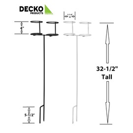 Decko Outdoor 30252 Heavy Duty Double Beverage Holder, White/Black, 2-Pack