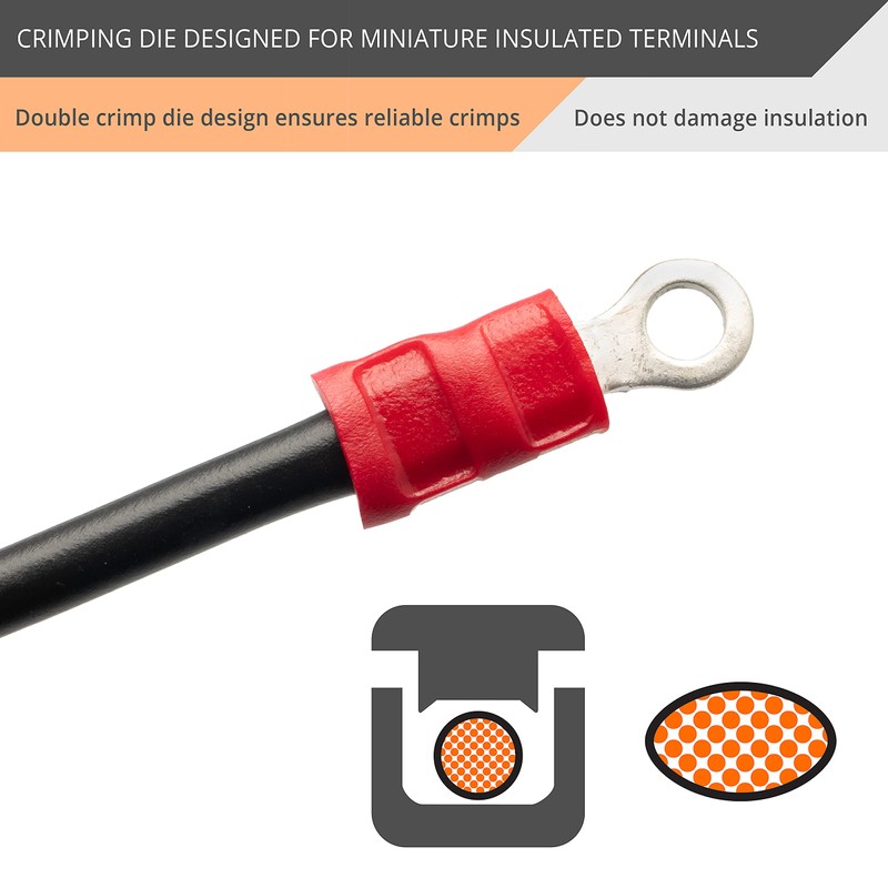 Wirefy Crimping attachment for insulated cable lugs with small diameter