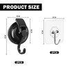 2 Pieces Black Hooks and 2 Pieces Transparent Hooks, Suction