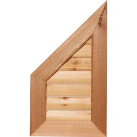 Ekena Millwork GVWPL18X3401SFPWR-11 Half Peaked Top Left 1" x 4" Flat Trim, 18" Wx34 H (23" Wx41 3/8" H Frame Size) 11/12 Pitch, Primed Functional Smooth Western Red Cedar