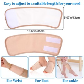 YUXIANLB 2PCS Castor Oil Pack Wrap for Feet, Reusable Castor Oil Compress Foot Wrap, Adjustable Feet Brace, Anti Oil Leak Castor Oil Pack, Ankle Support with Hook Strip for Fasciitis Relief