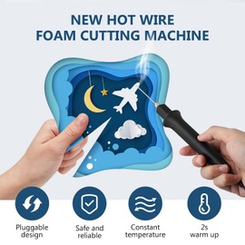 3-in-1 Electric Hot Wire Foam Cutter, 18W Electric Styrofoam Cutting Tool, Electric Polystyrene Cutting Kit for Foam Carving, DIY Crafts, and Cutting