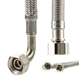 tecuro Drinking Water Inlet Hose Female with Elbow 90° x IG - KTW-A- DVGW 3/8 x 3/8 x 1500 mm
