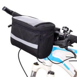 HOMEFISH Bicycle Front Handlebar Storage Bag – Black Size M, Portable Cycling Accessory Pouch for Small Essentials, 1 Piece