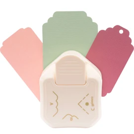 Vaessen Creative 3-in-1 Punch, Create Rounded Corners, Tags and Labels, for Papercrafts, Scrapbooking and Card Making, White-Pink, one Size
