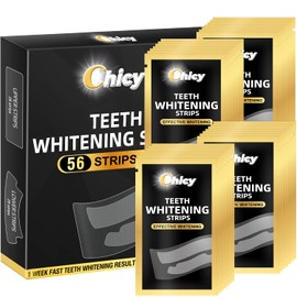CHICY Teeth Whitening Strip for Sensitive Teeth 56 Counts, Non-Slip Whitening Strips, Effective Teeth Whitening Kit, Fast Result Remove Stains, Professional Tooth Whitening - Whitener Strips 28 Treatments