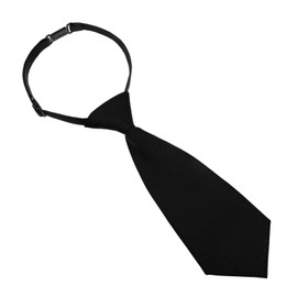 AOZUO 8.6in Boys Necktie, Pre-tied Adjustable Neck Strap Tie Clip on Necktie for Kids Formal Wedding Graduation School Uniforms(Black)