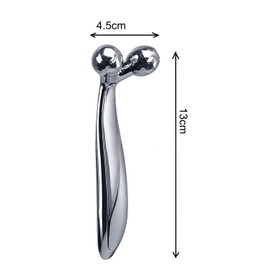 Votvlog 3D Face Massager Rotating Thin 360° Face Lifting Roller Y Shape Relaxation Shaping Massaging Household Instrument Reduce Facelift Anti-Ageing Skin Tightening (Silver)