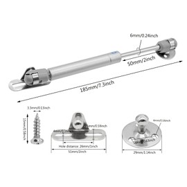 Moicstiy 2Pcs 6 Inch Gas Struts, 30N/ 6.7lb Safety Lift Support Cabinet Hinge Gas Spring Soft Open Lid Hinge for Kitchen, Shocks, Cupboard