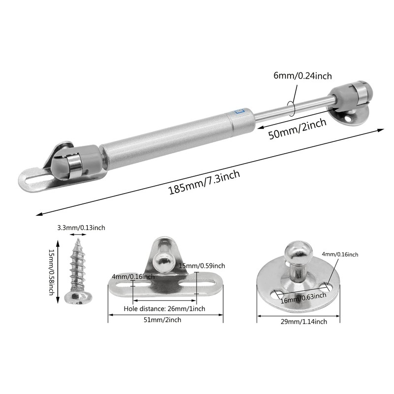 Moicstiy 2Pcs 6 Inch Gas Struts, 30N/ 6.7lb Safety Lift