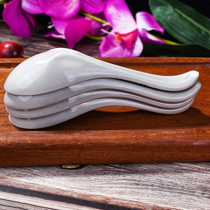 Japanese Soup Spoons Set of 4, Asian Soup Spoon for