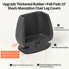 24 PCS Chair Leg Floor Protectors for Hardwood Floors, Felt Furniture Pads, Chair Leg Caps Covers, Bar Stool Floor Protectors for Chair, Chair Cups Sliders for Wood Floors (Fit 0.8"-1.1", Black)