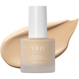 vim beauty All Day Moist Liquid Foundation SPF30 PA++ Dullness Resistant x 24 Hour Keeping 79% Beauty Lotion Illusion Foundation, High Coverage, 1.0 fl oz (30 ml) 28 Bronze