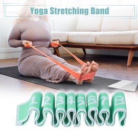 VOCOSTE Yoga Strap Yoga Stretch Band with 8 Loops Stretching Strap Stretching Band Yoga Fitness Stretch Band High Elastic Band Gymnastics Band Green