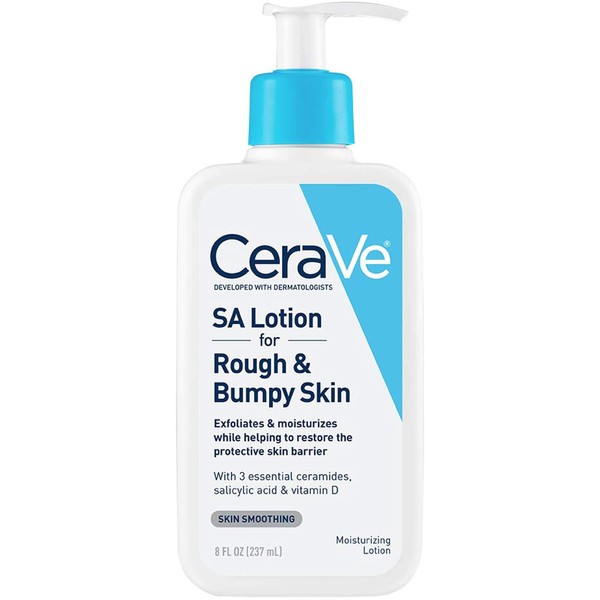 CeraVe SA Lotion for Rough & Bumpy Skin | 8 Ounce | Vitamin D, Hyaluronic Acid, Salicylic Acid & Lactic Acid Lotion | Fragrance Free