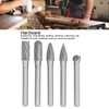 5Pcs Rotary File Bit 2 Pattern Woodworking Grinding Head Drill