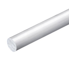 sourcing map 1Pcs 1"(26mm) Dia Round Aluminum Rod, 8"(203mm) Long 6061 Aluminum Round Rod Solid Lathe Bar Stock for Industry Construction DIY Crafts