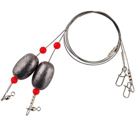JSHANMEI Fishing Weight Egg Sinkers Lead Weight Swivels Snaps Stainless Steel Wires Leader Rigging Saltwater Ready Egg Rigs (1.5oz/42g(Pack of 3))
