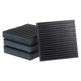 sourcing map 4pcs Rubber Anti Vibration Pads 4" x 4" x 7/8" Isolation Vibration Absorbing Pad Damping Mat Anti-Skid Noise with EVA Center for Air Compressor Conditioner Treadmill Washer